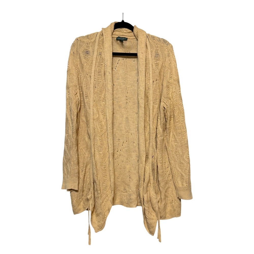 Ralph Lauren Cottagecore Cable Knit Cardigan Women Sz 1X Granola Girl Earth Tone